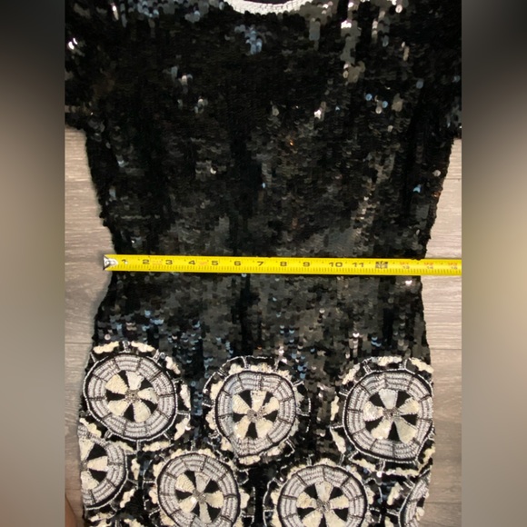 Rare AJ Bari Vintage Silk Sequins Beaded Scalloped Hem Cocktail Party Dress Sz 6 - Picture 13 of 16